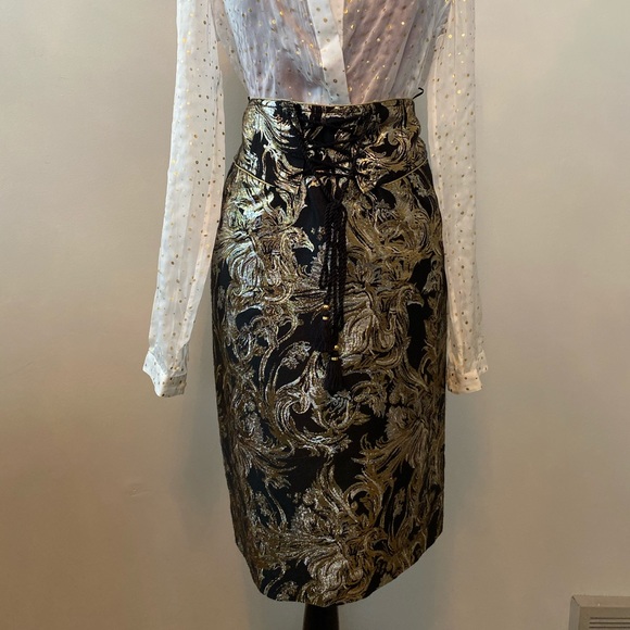 Roberto Cavalli Gonna woven skirt metallic brocade